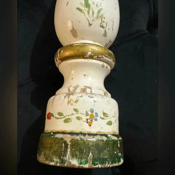 VTG Cottagecore Wood Pepper Grinder Patina Handpainted Country Cottagecore 90’s - Picture 2 of 12